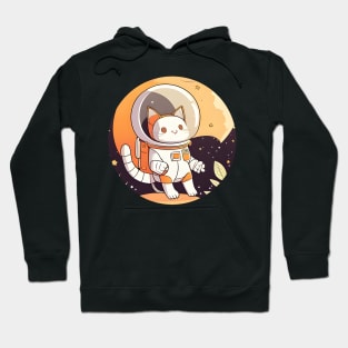 Cat Astronaut Floating in Space - Cat Lover Hoodie